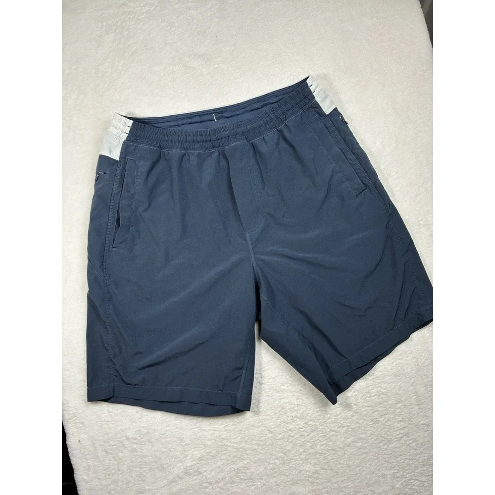 BIRD DOGS Shorts Men Sz L Blue Lined Gym Training Workout Casual 9